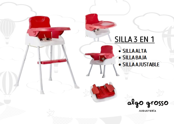 SILLA DE COMER PLEGABLE PORTATIL 3EN1 art.OKBB0215