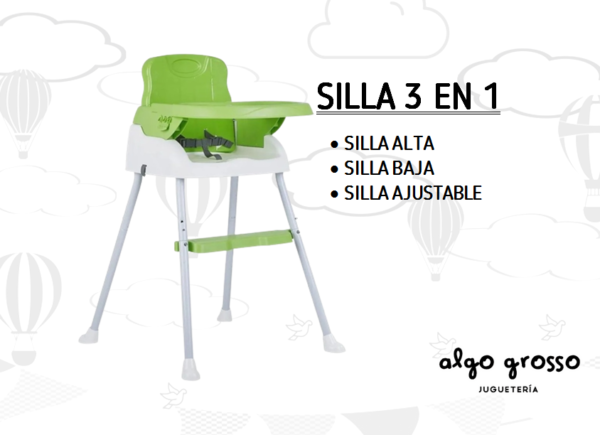 SILLA DE COMER PLEGABLE PORTATIL 3EN1 art.OKBB0216