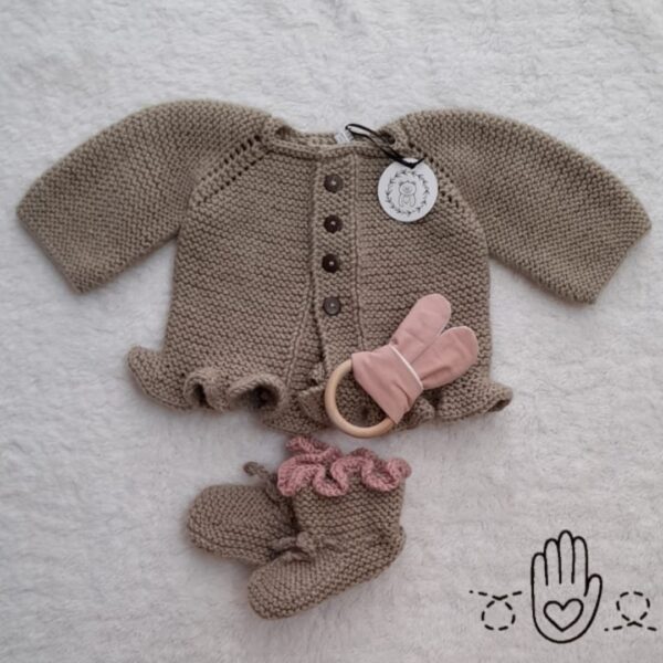 CONJUNTO TEJIDO ABRIGO Y ESCARPINES art.BBGS1003