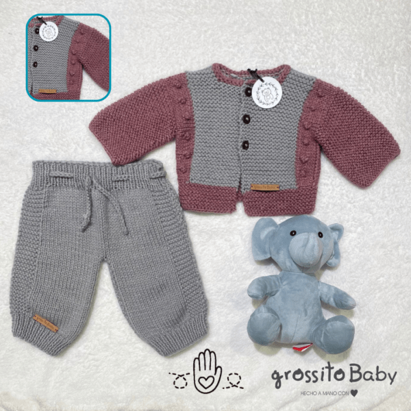 CONJUNTO TEJIDO CARDIGAN Y PANTALON art.BBGS1006