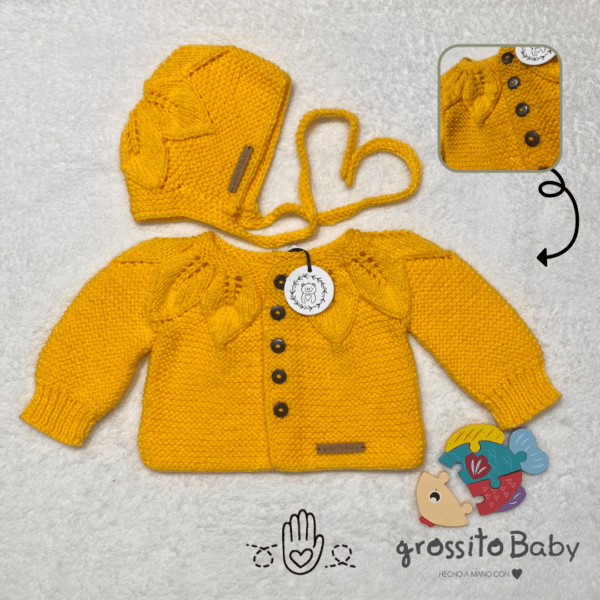 CONJUNTO TEJIDO ABRIGO Y GORRO art.BBGS1002