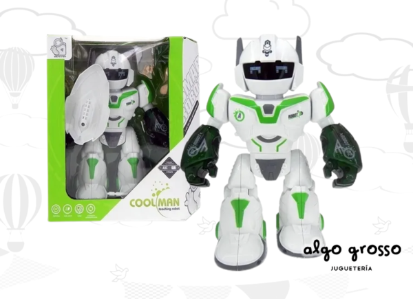 ROBOT LANZA MISIL COOLMAN CON LUZ Y MOVIMIENTO 24CM art.605/6170