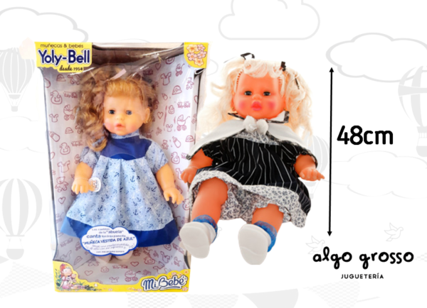 MARILU MUÑECA DE 48CM CANCION "VESTIDA DE AZUL" OJOS MOVILES  art.922