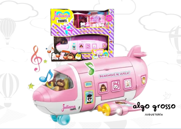 JULIANA TRAVEL JET AVION CONMASCOTAS PARA JUGAR art.SISJUL033