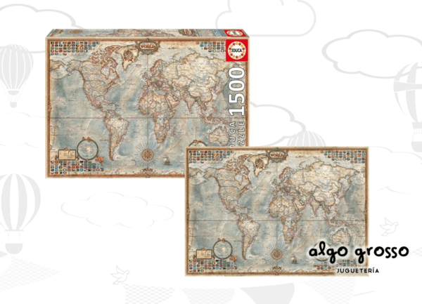 PUZZLE 1500 PIEZAS EL MUNDO MAPA POLITICO - EDUCA art.16005