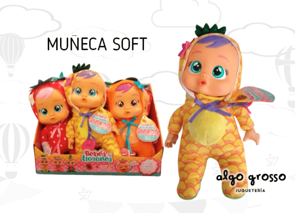 CRY BABIES SOFT DE 28CM FRUTAL MUÑECA QUE LLORA art.97992