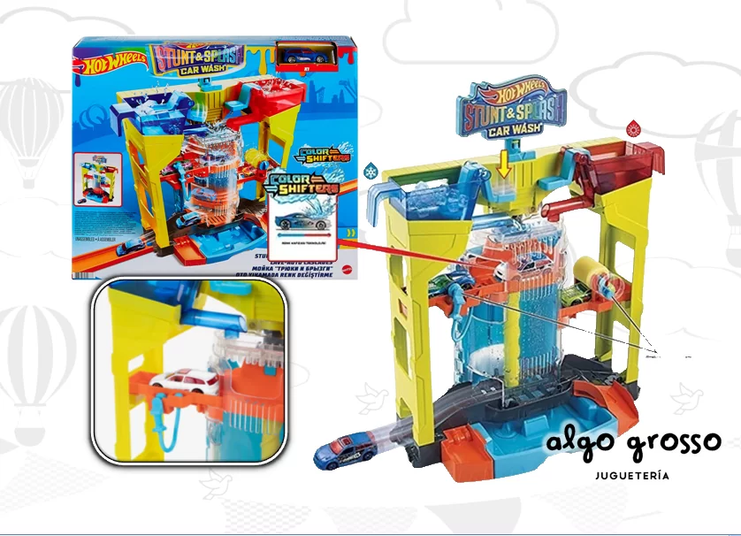 HOT WHEELS AUTOLAVADO DE ACROBACIAS Y SALPICADURAS