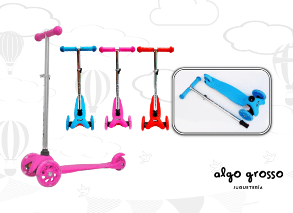 MONOPATIN SCOOTER COLOR 3 RUEDAS CON LUZ art.BL6504