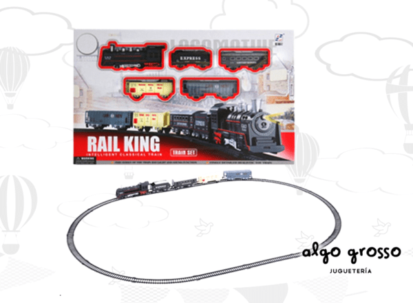 TREN RAIL KING LUZ SONIDO 4 VAGONES + MAQUINA art.19026C/5100