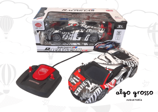 AUTO DEPORTIVO RADIO CONTROL GRAFITI - RECARGABLE A USB art.858-196B/6317