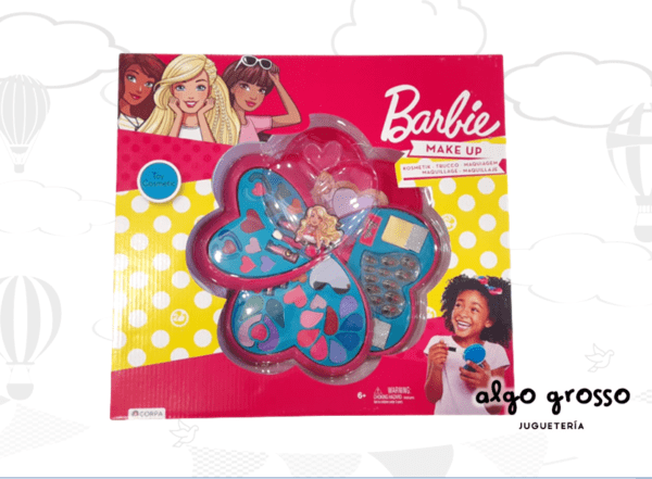 SET MAQUILLAJE PLEGABLE 4 COMPARTIMIENTOS BARBIE MAKEUP art.5812