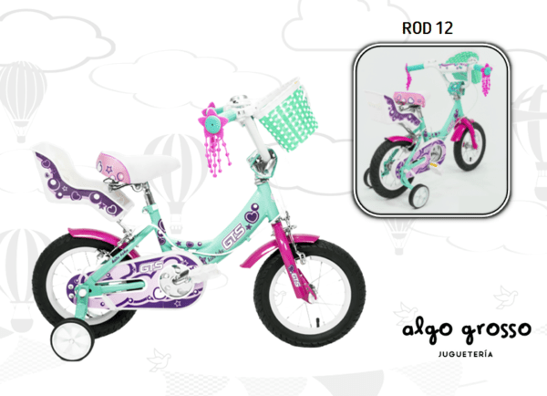 BICICLETA ROD 12 PASEO VERDE/ROSA art.3306