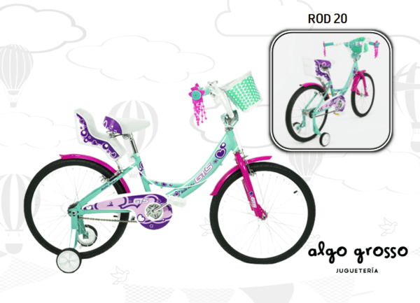 BICICLETA ROD 20 PASEO VERDE/ROSA art.3316
