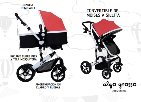 COCHE BEBE CONVERTIBLE MOISES/ASIENTO art.SLT500