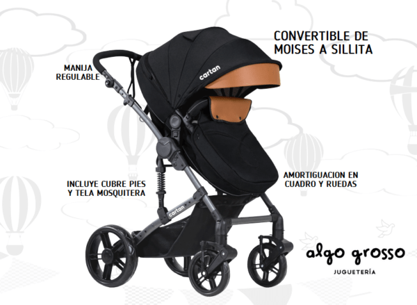 COCHE BEBE CONVERTIBLE MOISES/ASIENTO  art.SLT750