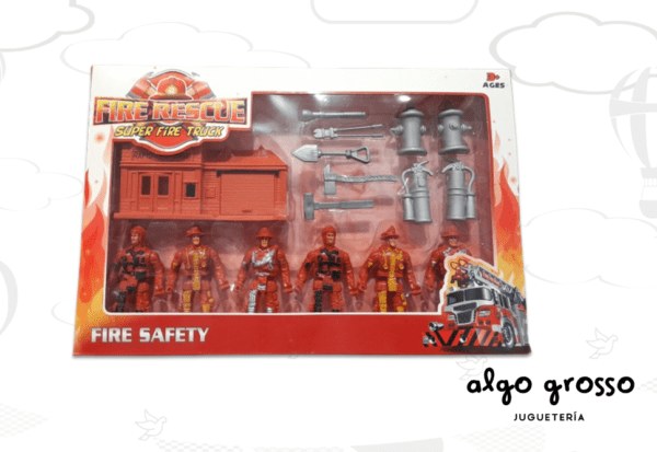 SET BOMBERO 6FIG 9CM CON ACCESORIOS art.BL3412