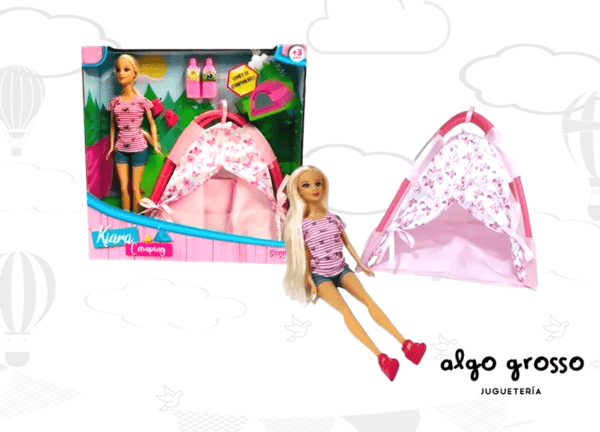 KIARA CAMPING MUÑECA 30CM + ACCESORIOS art.7141/B712