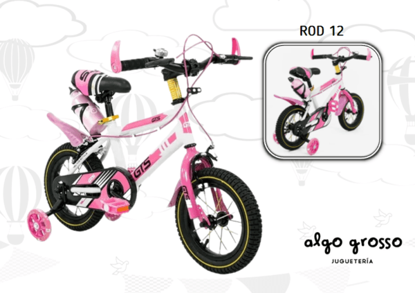 BICICLETA ROD 12 PASEO ROSA/BLANCO art.3305