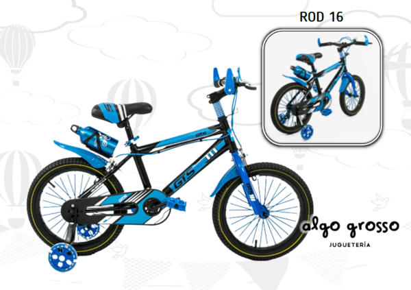 BICICLETA ROD 16 MTB AZUL/NEGRO art.3308