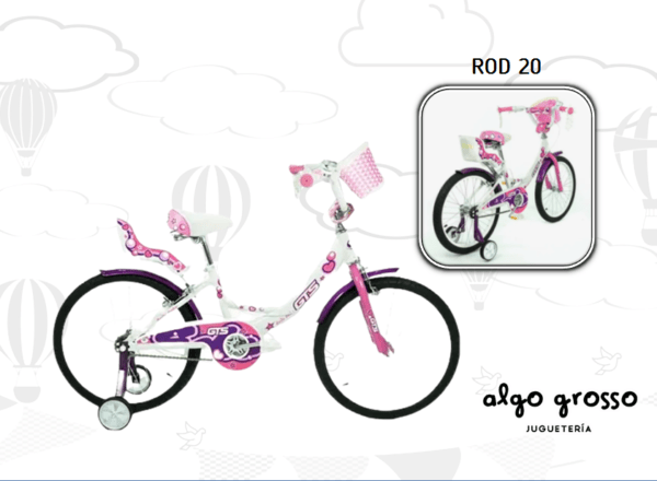 BICICLETA ROD 20 PASEO BLANCO/ROSA art.3317