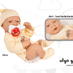 BEBE ABRIL/SANTI RECIEN NACIDO 30CM +CHUPETE CASITA DE MUÑECAS art.118B