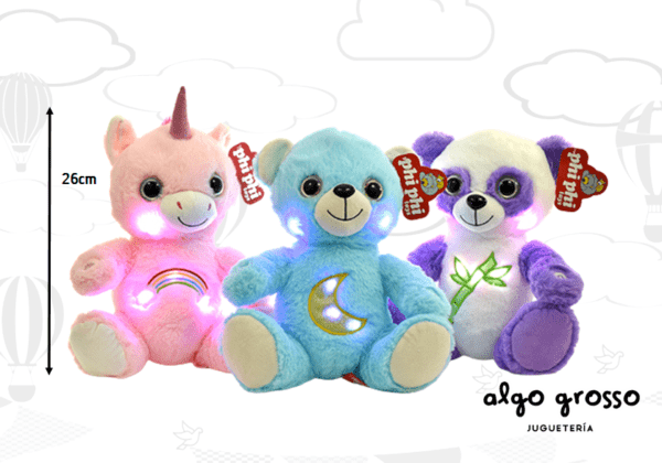 ANIMALES DE PELUCHE CON LUZ "SURTIDOS" art.1634