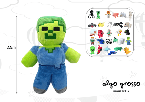 PELUCHE MINECRAFT Y DRAGON 22CM  "ALTERNATIVO"