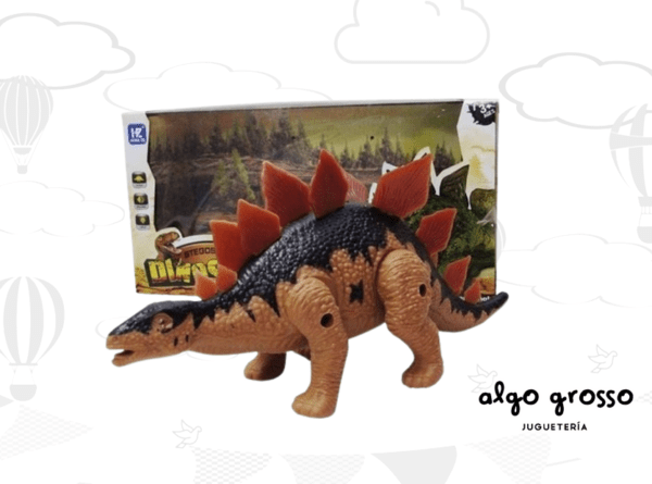 DINOSAURIO STEGOSAURUS CON LUZ SONIDO Y MOVIMIENTO 30CM art.50405
