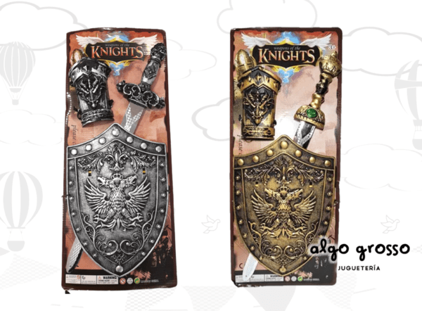 SET GUERRERO ESPADA, ESCUDO Y MUÑEQUERA - KNIGHTS art.50815