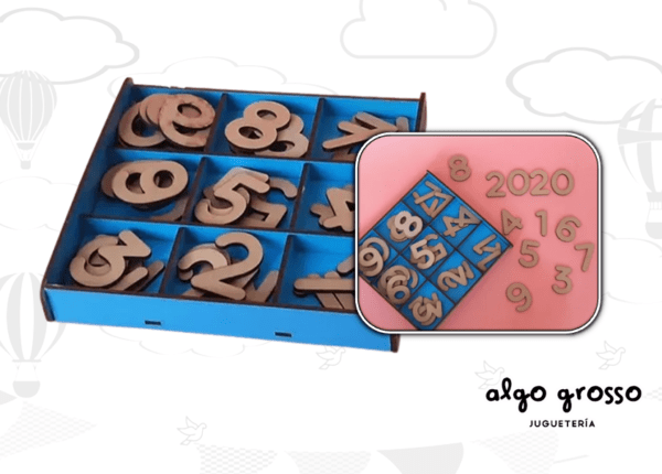 NUMEROS DE MADERA EN CAJA 40 PIEZAS art.C-NROS