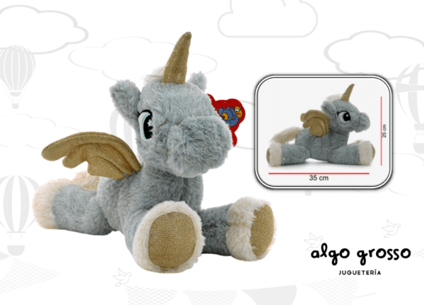 UNICORNIO CON BRILLOS ECHADO 35CM art.8104