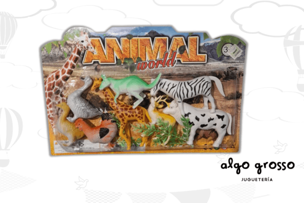 SET ANIMALES X8 5/10CM BLISTER ANIMAL WORLD art.AB-10898