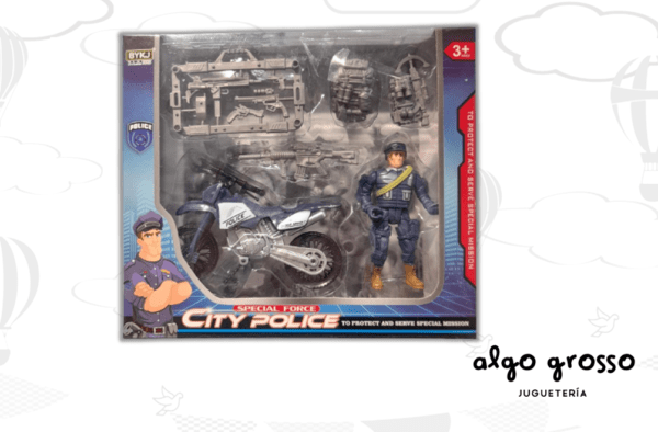 CITY POLICE SET MOTO Y FIGX1 9CM C/ACC 22X20CM art.BL6772