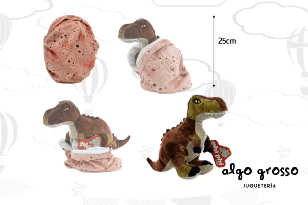 DINOSAURIO PELUCHE 25CM SE CONVIERTE EN HUEVO art.1633