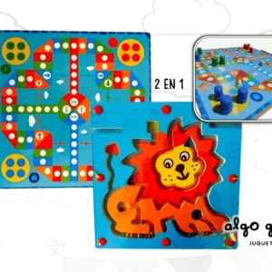 LABERINTO Y LUDO DIDACTICO MADERA 32x32cm art.7317