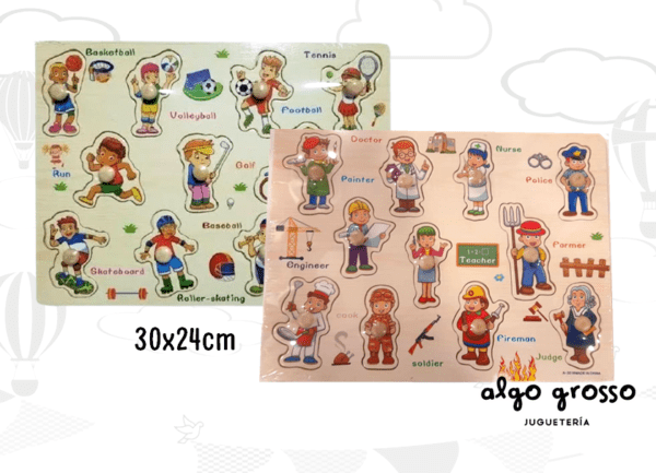 PUZZLE MADERA CON BOTON AGARRE OFICIOS art.162558