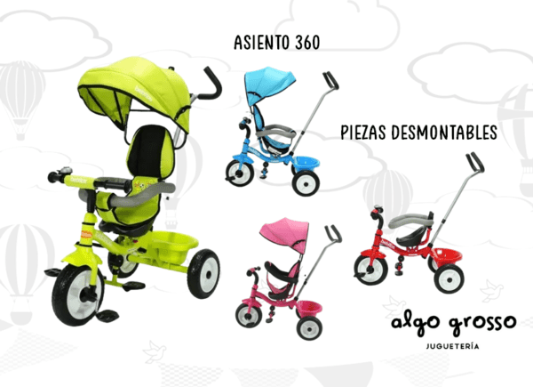TRICICLO PARAGUITA ASIENTO 360° art.XG-6419