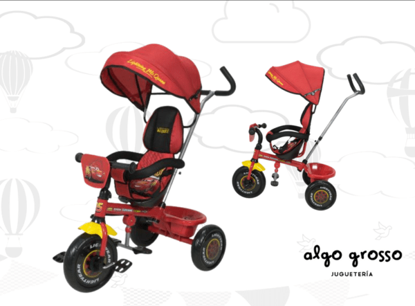 TRICICLO PARAGUITA CARS CON BARRAL DIRECCION art.XG-18819