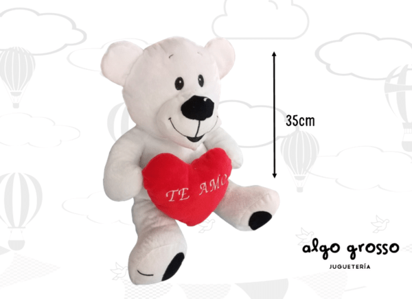 OSO BLANCO CON CORAZON CON FRASE art.2471