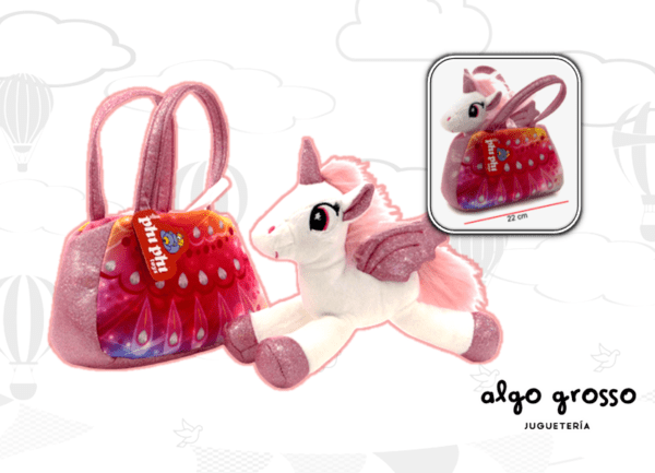 PELUCHE DE UNICORNIO PARADO + BOLSO art.7923