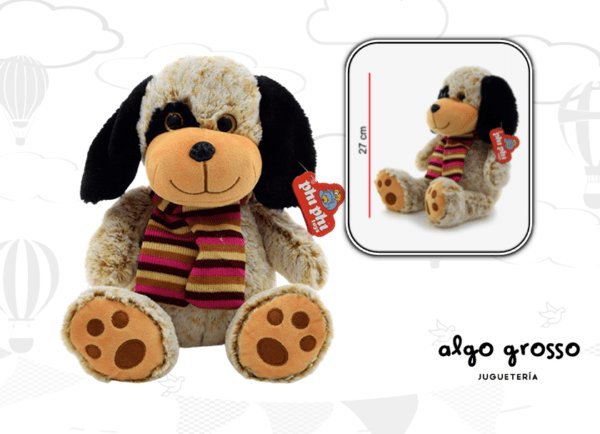 PERRO DE PELUCHE GASPEADO CON BUFANDA art.4451