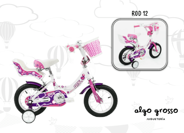 BICICLETA ROD 12 PASEO BLANCO/ROSA art.3307