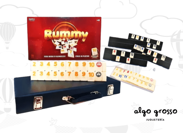 RUMMY CON FICHA BAJO RELIEVE + ATRILES PLASTICOS art.FDDOM400