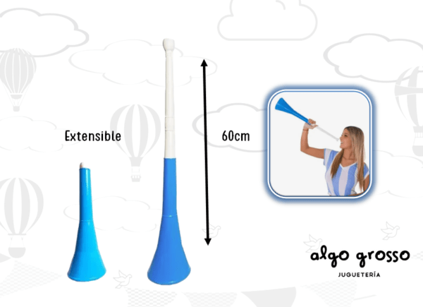 VUVUZELA EXTENSIBLE 60CM ARGENTINA "MUNDIAL"