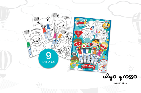 SET ARTE SUPER COLOREO SE TU PROPIO HEROE 9 PS A.3805