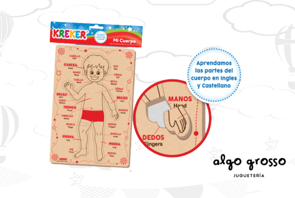 MI CUERPO PLANCHA GOMA EVA C/NOMBRES 23X33CM art.334