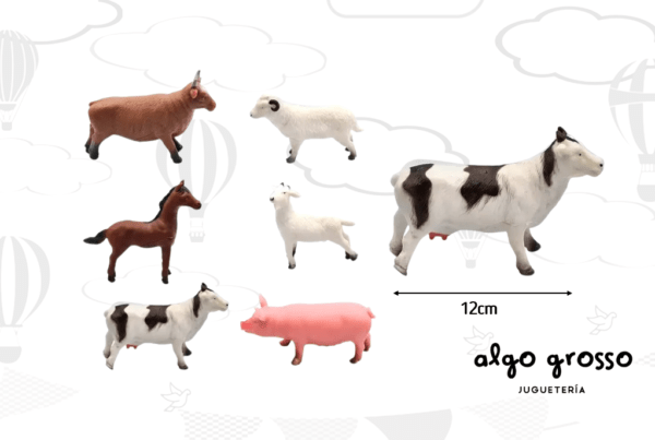 ANIMALES DE LA GRANJA X1 MANYMALS SUELTOS 12CM GOMA SOFT art.D2411/6
