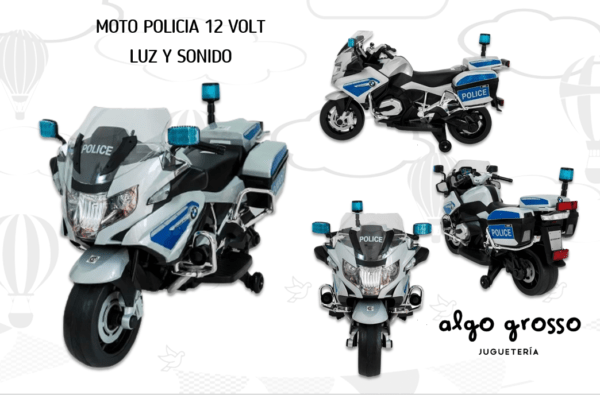 MOTO BATERIA 12V POLICIA CON LUZ Y SONIDO  art.R1200