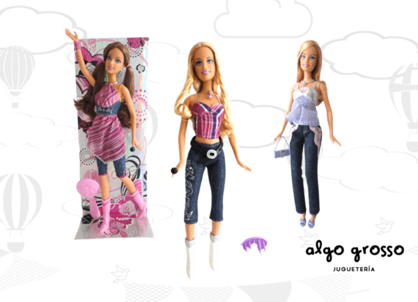 BARBIE MUÑECA 29CM FIEBRE DE LA MODA + ACCESOSRIO art.N4844