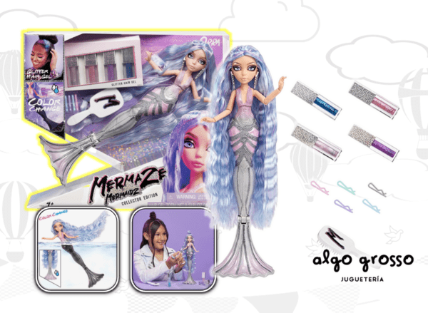 MERMAZE MERMAIDZ SIRENA SURT COLOR CHANGE-GLITTER + ACCESORIOS art.580843